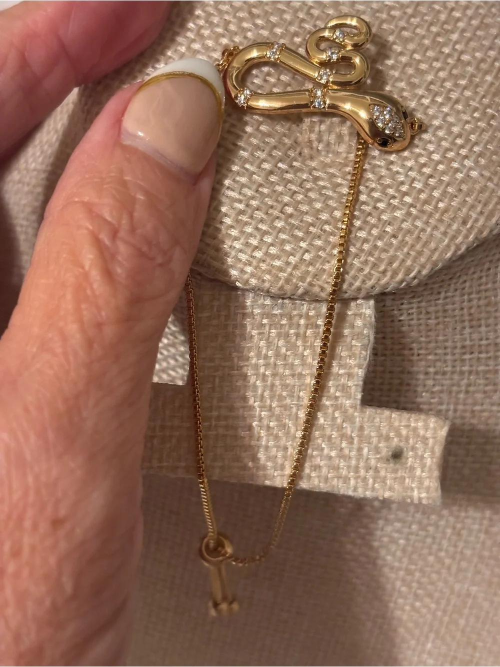 Gold-Tone Snake Charm bracelet Pendant - Women Bags Accessory